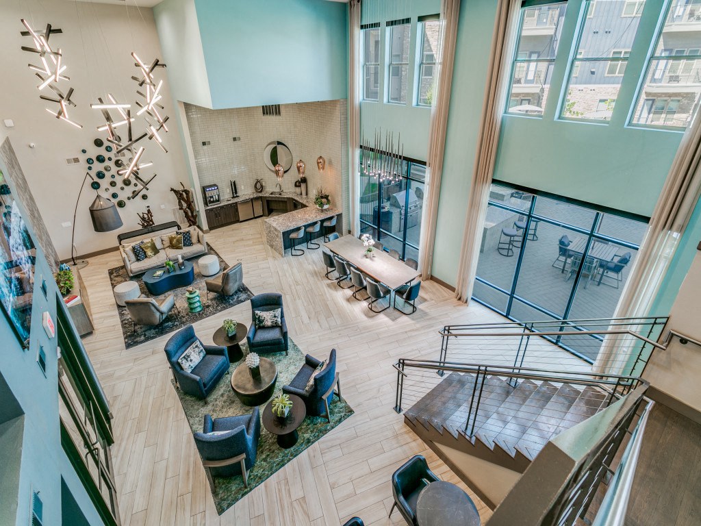 Spacious two-story resident lounge